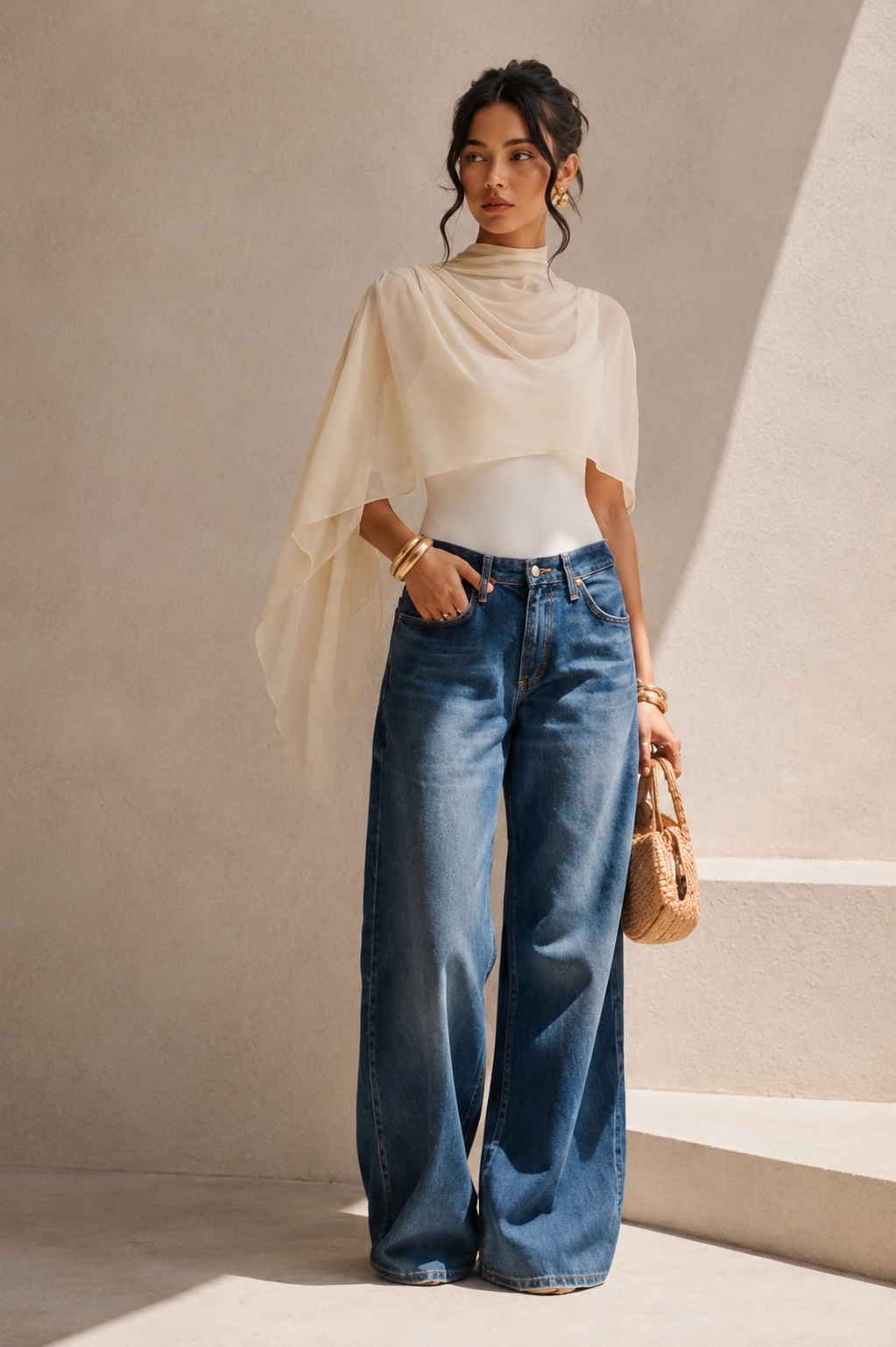The Elara Cape Bodysuit