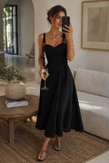 LINEN MIDI DRESS